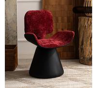 KIBONCY 360 Degree Swivel Vanity Chair, Mid Century Modern Fabric Upholstered Armchair Armless for Living Room Bedroom Reading(D)