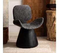 KIBONCY 360 Degree Swivel Vanity Chair, Mid Century Modern Fabric Upholstered Armchair Armless for Living Room Bedroom Reading(B)