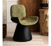 KIBONCY 360 Degree Swivel Vanity Chair, Mid Century Modern Fabric Upholstered Armchair Armless for Living Room Bedroom Reading(A)