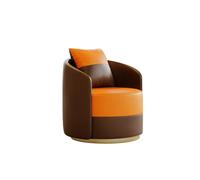 KIBONCY 360° Swivel Leather Ottoman with Backrest, Round Foot Stool Small,Low Coffee Table Footrest,Vanity Chairs for Makeup,for Living Room Bedroom(A)