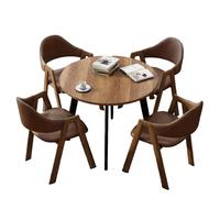 KIBONCY 4-Piece Dining Set Modern 1-Table-4-Chairs Furniture Rectangular Compact Round Table & Chairs for Cafe/Office/Home(C)