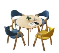 KIBONCY 4-Piece Dining Set Modern 1-Table-4-Chairs Furniture Rectangular Compact Round Table & Chairs for Cafe/Office/Home(I)