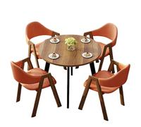 KIBONCY 4-Piece Dining Set Modern 1-Table-4-Chairs Furniture Rectangular Compact Round Table & Chairs for Cafe/Office/Home(F)