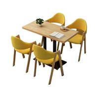 KIBONCY 4-Piece Dining Set Modern 1-Table-4-Chairs Furniture Rectangular Compact Round Table & Chairs for Cafe/Office/Home(G)