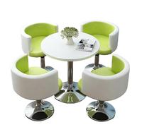 KIBONCY 4-Piece Modern Round Table & Swivel Chair Set, Multi-Color Padded Chairs Upholstered for Home Balcony/Café/Office Lounge(F)