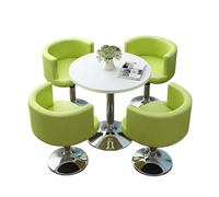 KIBONCY 4-Piece Modern Round Table & Swivel Chair Set, Multi-Color Padded Chairs Upholstered for Home Balcony/Café/Office Lounge(B)