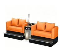 KIBONCY 4-Seater Billiard Spectator Sofa Set, Waterproof Faux Leather Pool Table Waiting Chair, Upholstered Viewing Seating for Hall,Game Room(A)