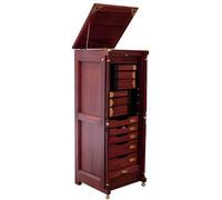 KIBONCY 45" Alto Almacenamiento de Nogal, Gabinete de Cocina, con Estantes y Cajón y Puertas de Granero, Almacenamiento Versátil, para Cocina, Comedor, Baño A