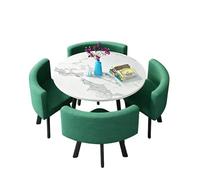 KIBONCY 5-Piece Round Dining Set,Modern Table and 4 Chairs, Easy Assembly & Low Maintenance Space-Saving for Kitchen Nooks & Condos(B)