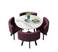 KIBONCY 5-Piece Round Dining Set,Modern Table and 4 Chairs, Easy Assembly & Low Maintenance Space-Saving for Kitchen Nooks & Condos(I)