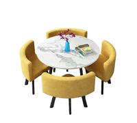 KIBONCY 5-Piece Round Dining Set,Modern Table and 4 Chairs, Easy Assembly & Low Maintenance Space-Saving for Kitchen Nooks & Condos(E)