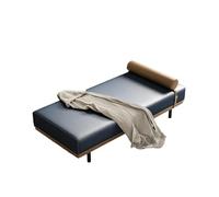 KIBONCY Accent Bench Chaise Lounge, Faux Leather Window Seat - Sleek with Bolster Pillow, Sturdy Frame, Non-Slip Legs, Perfect for Small Spaces(E,190x60x42cm)