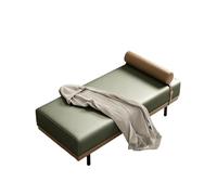 KIBONCY Accent Bench Chaise Lounge, Faux Leather Window Seat - Sleek with Bolster Pillow, Sturdy Frame, Non-Slip Legs, Perfect for Small Spaces(B,190x60x42cm)