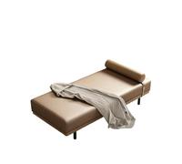 KIBONCY Accent Bench, Chaise Lounge Window Seat - Faux Leather with Cylindrical Pillow, Stable Metal Legs, Non-Slip Design, for Home Decor(A,160x50x42cm)