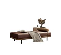 KIBONCY Accent Bench, Chaise Lounge Window Seat - Faux Leather with Cylindrical Pillow, Stable Metal Legs, Non-Slip Design, for Home Decor(B,170x45x42cm)