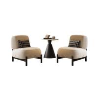 KIBONCY Accent Chair, Modern Living Room Furniture Lounge,Sturdy Wood Frame Sofa, Easy-to-Clean Fabric(A)