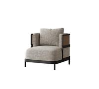 KIBONCY Accent Chair with Rubberwood Frame, Mid-Century Modern Upholstered Reading Armchair, for Living Room Bedroom(A)