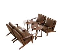 KIBONCY Accent Chairs for Living Room,PU Leather Mid Century Modern Wood Reading Armchair High Back Upholstered Lounge Arm Side Chair for Bedroom(8)