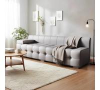 KIBONCY Apartamento pequeño, Sencillo sofá Doble de Cuero con diseño de arañazo de Gato, sofá Lawrence, sofá de Lujo Italiano.(Gray,2m)