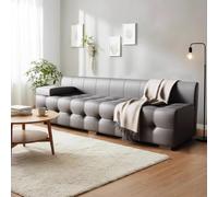 KIBONCY Apartamento pequeño, Sencillo sofá Doble de Cuero con diseño de arañazo de Gato, sofá Lawrence, sofá de Lujo Italiano.(Dark Gray,1.2m)