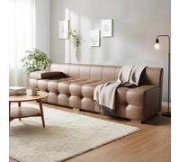 KIBONCY Apartamento pequeño, Sencillo sofá Doble de Cuero con diseño de arañazo de Gato, sofá Lawrence, sofá de Lujo Italiano.(Khaki,1.6m)