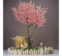 KIBONCY Árbol Artificial De Flor De Cerezo De Color Rosa Claro, Árbol De Sakura De Imitación Realista, Ramas Naturales, Árbol Floral Decorativo For El Hogar, Jardín, Boda, Fiesta(2m)