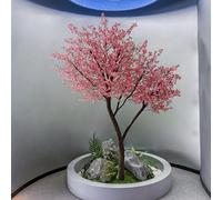 KIBONCY Árbol Artificial De Flor De Cerezo Rosa, Árbol De Sakura De Imitación Denso Y Floreciente, Árbol Floral Decorativo For Oficina, Boda, Fiesta Y Decoración De Jardín Al Aire Libre(1m)