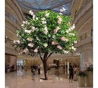 KIBONCY Árbol Artificial De Flores Rosas Y Blancas, Árbol Floral De Imitación con Hojas Verdes, Árbol De Decoración Realista For Vestíbulo del Centro Comercial, Bodas, Fiestas Y Decoración(4m)