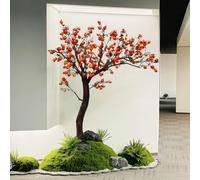 KIBONCY Árbol de Caqui Artificial, Planta de Fruta Falsa de Tronco Curvado con Bayas y follaje vívidos, árbol de decoración sintética sin Mantenimiento, Adorno versátil for Sala de Estar(5m)