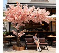 KIBONCY Árbol de Cerezo Artificial Grande de Lujo for decoración de Fiestas en Interiores, centros comerciales y Festivales, con paisajes Impresionantes(6.5mx5m)