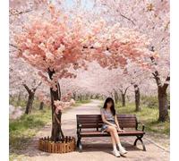 KIBONCY Árbol de Cerezo Falso Premium de Gran tamaño for decoración de Interiores, centros comerciales y Festivales(5mx4m)