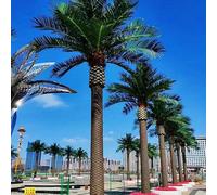 KIBONCY Árbol de coco simulado, árbol de coco falso, decoración grande, árbol falso al aire libre, árbol de algas marinas, palmera, parque infantil, centro comercial, árbol de paisaje, 4 m