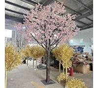 KIBONCY Árbol De Flor De Durazno Artificial Realista, Planta De Seda Sintética Rosa Y Blanca For Decoración De Patio Interior, Troncos De Madera con Flores Falsas Grandes(7mX6.5m)