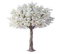 KIBONCY Árbol de Flores Artificiales de Cerezo en Color Blanco, Flores de Seda, Plantas for Interior y Exterior, hogar, Boda, Fiesta, inauguración, Centro Comercial, decoración de Restaurante.(3mx2m)