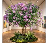 KIBONCY Árbol de Flores Lilas Artificiales múltiples Tallos, árbol imitación moradas Vibrantes, Floral Falso Decorativo for galería, cafetería y diseño Eventos Boda(2.5x2m)