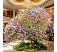 KIBONCY Árbol de Flores Lilas simuladas: vegetación Ornamental púrpura for paisajes de centros comerciales y hoteles de Moda(1x0.8m)