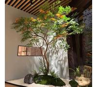 KIBONCY Árbol de imitación de Arce Verde Realista (Acer Palmatum): creación de paisajes for decoración Suave de Patios, Ventanas y Interiores(6.5mx5m)