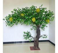 KIBONCY Árbol De Longan Artificial De Aspecto Natural, Árbol De Bayas Tropicales De Imitación De Racimo Denso con Hojas Marrones De Longan Y Verdes Alargadas, Adorno De Fruta(1m)