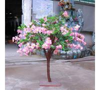 KIBONCY Árbol de rododendro Artificial con Flor de Seda, Planta de Azalea Falsa con Tronco Real para paisajismo(E,2.5M)