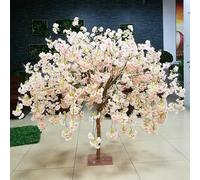 KIBONCY Árbol de rododendro Artificial con Flor de Seda, Planta de Azalea Falsa con Tronco Real para paisajismo(I,1M)