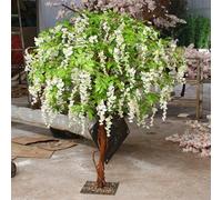 KIBONCY Árbol de rododendro Artificial con Flor de Seda, Planta de Azalea Falsa con Tronco Real para paisajismo(J,1M)