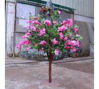KIBONCY Árbol de rododendro Artificial de Tronco Real, árbol de Azalea con Flor de Seda para decoración Interior y Exterior, Disponible en Varios tamaños(B,4M)
