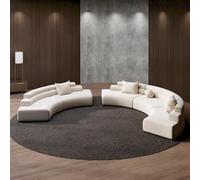 KIBONCY ARC-Shaped Irregular-Shaped Sofa, Light Luxury and Simple Hotel Lobby Sofa, Office Rest Area Reception(B,2.8m)