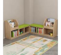KIBONCY Área de Lectura Librerías Curvas Sofás,Sofá de Almacenamiento Curvo Modular,Combinación de librería con Asientos Que ahorran Espacio,para Biblioteca, Escuela, librería(140 * 72cm)
