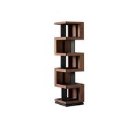 KIBONCY Artistic Rotating Cube Shelf, Multi-Sided Book Organizer Modern Storage, Geometric Wood Bookcase for Office(A)