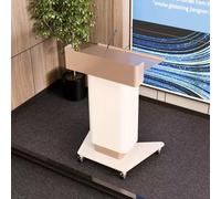 KIBONCY Atril con Ruedas, Altura Ajustable, Atril metálico, Soporte móvil for presentaciones, púlpito for Salas de conferencias e Iglesias.(A)