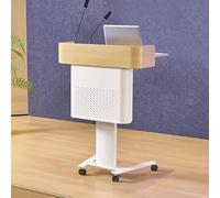 KIBONCY Atril de diseño Moderno con 4 Ruedas, Escritorio portátil de Metal móvil for presentaciones con Estilo, Ideal for Eventos.(A)