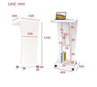 KIBONCY Atril de Madera con Almacenamiento, Escritorio, Orificios for Cables Integrados, púlpito móvil for conferencias, presentaciones en Iglesias y oficinas.(Black,with Wheel)