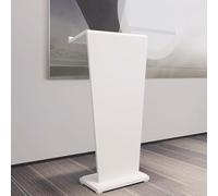 KIBONCY Atril de Madera con Almacenamiento, Escritorio, Orificios for Cables Integrados, púlpito móvil for conferencias, presentaciones en Iglesias y oficinas.(White,No Wheel)