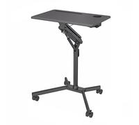 KIBONCY Atril móvil con 4 Ruedas, Soporte metálico for portátil, púlpito Moderno for Iglesia, Escuela, Oficina y conferencias.(Black)